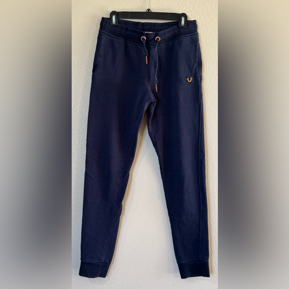 True Religion Men’s Metal Horseshoe Joggers - Navy - Copper Logo - S